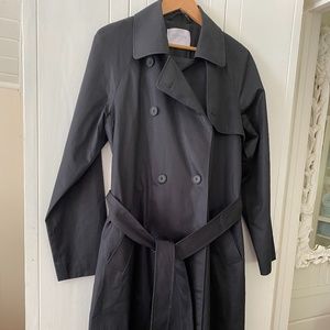 Everlane Black Modern Trench Coat Size XL
